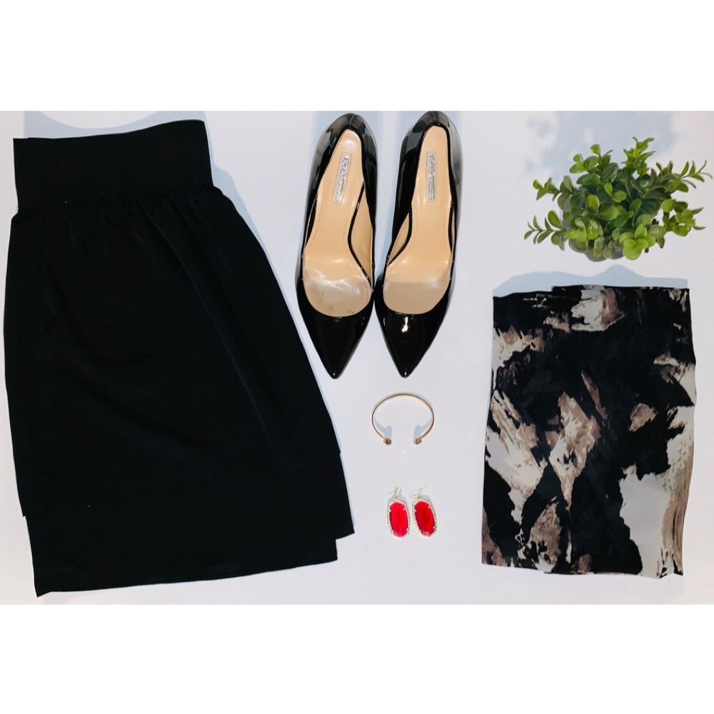 Black A-Line Layered Skirt